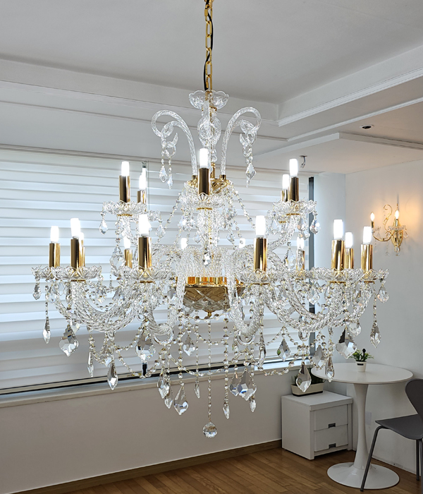 W 오리엔 36등(1500파이) 크리스탈거실등 샹들리에