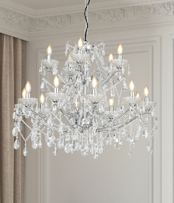 W 오베르 촛대 15등(900파이 크롬/골드) 크리스탈샹들리에 대형샹들리에