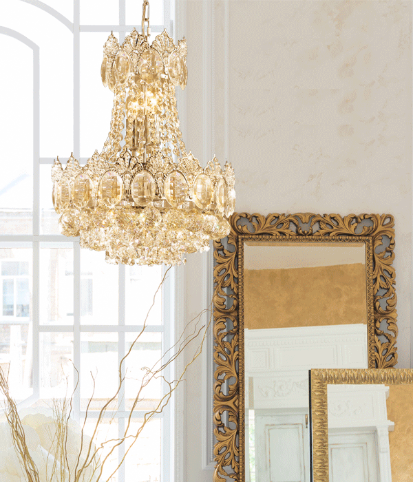 W 라멜라 8등 크리스탈조명 [골드/크롬]