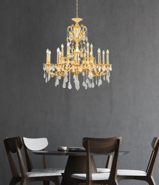 W 루카 15등 대형 샹들리에 골드